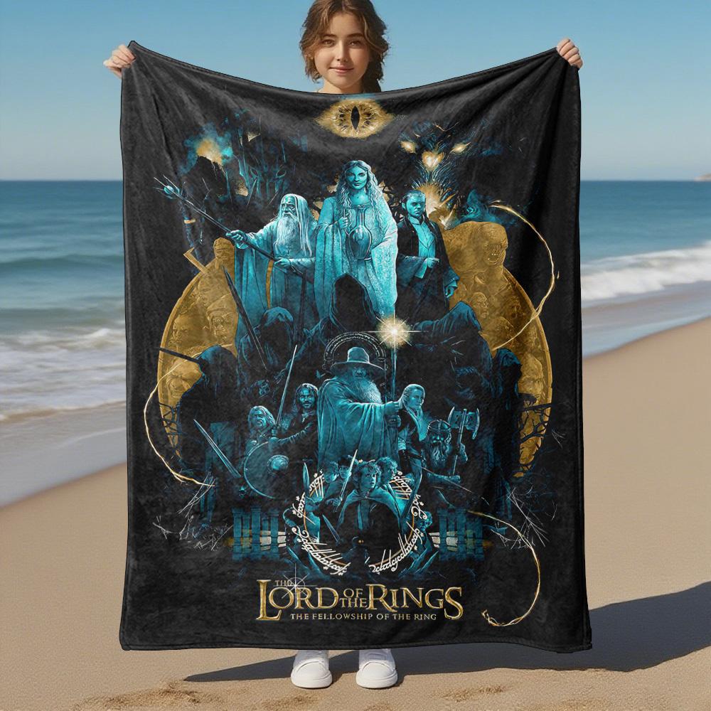 1PC The Lord of the Rings Outdoor Flannel Blanket Soft Plush Decor for Picnics, camping,Bedroom, Playroom, Office, or Lunch Break1129A
