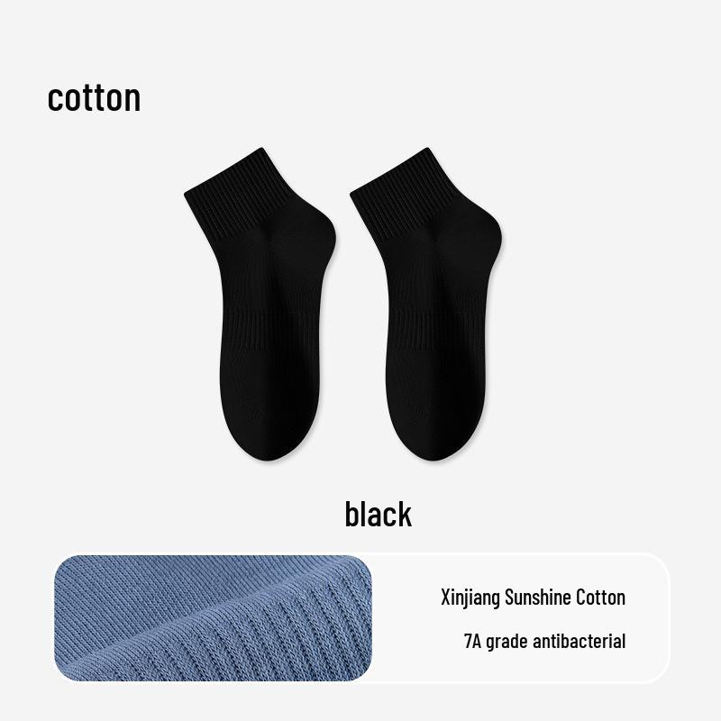 

Мужские антибактериальные дышащие хлопковые короткие спортивные носки - Влагоотводящие, Устойчивые к запаху, Тонкие, Длиной до середины икры для весны/лета. One Size