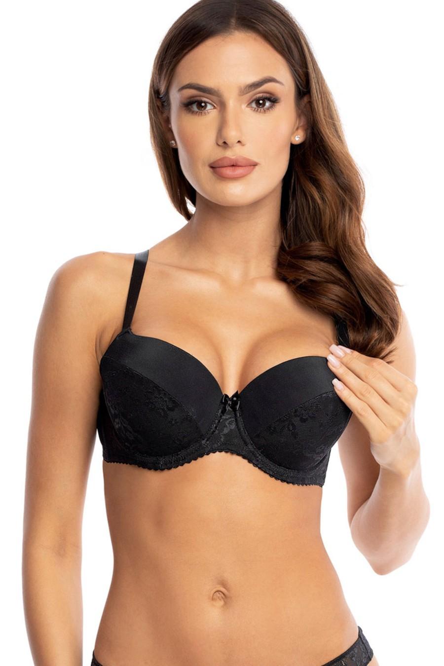 

Бюстгальтер з ущільненої чашкою Orhideja (67702) 90B прозорий колір чорний