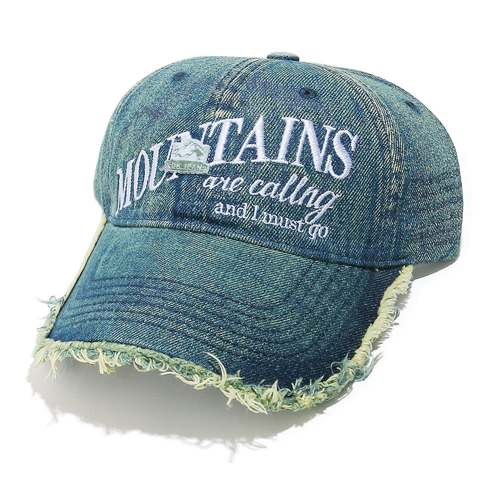Xiyin Temu European and American sun hat mountain peak letter trend cap women's washed denim baseball cap outdoor