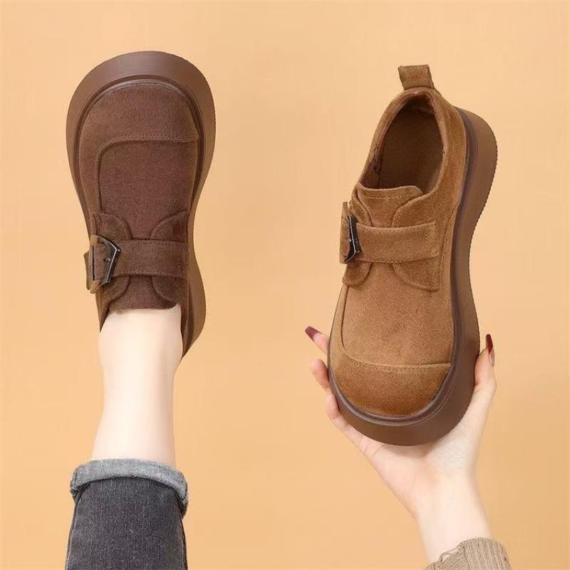 Retro Thick-soled Shoes for Women, New Style, Soft Sole, Heightening, Casual Shoes