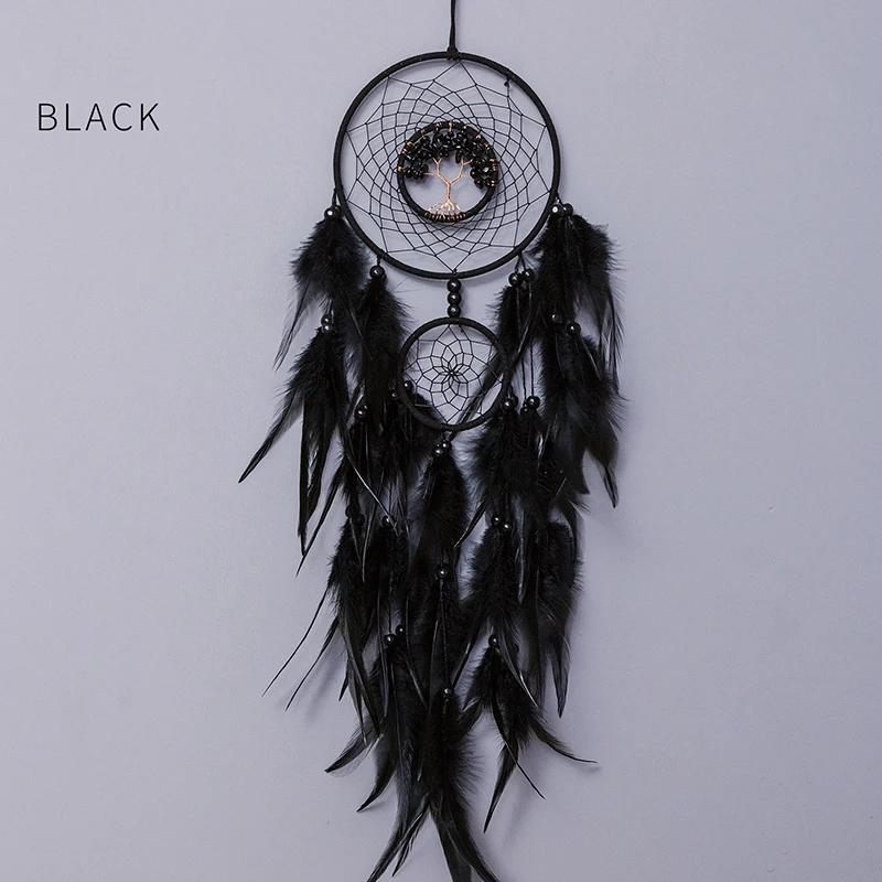 Dream Catcher Living Room Hanging Ornaments Crystal Tree of Life Hand-woven Wind Chimes Birthday Festival Gifts Home Decorations