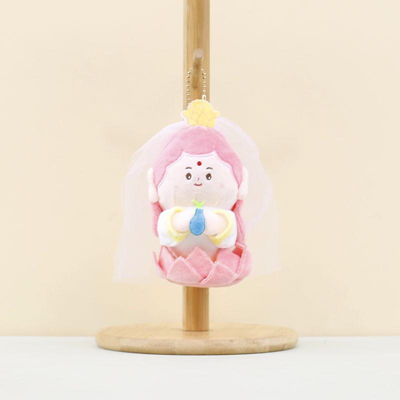 Adorable Plush Guanyin Bodhisattva Doll Soft Pp Cotton Figure Keychain For Bags