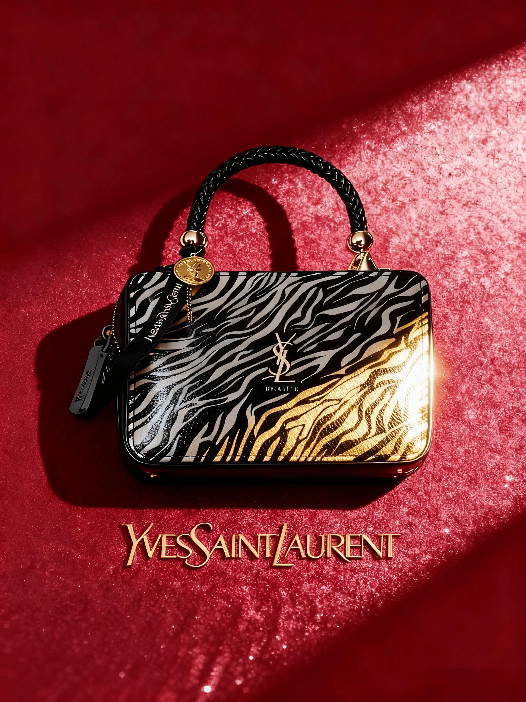 

Жіночий клатч YSL з чорно-білим зебровим принтом - Багатофункціональна косметичка, підходить для щоденних поїздок на роботу та шопінгу. білий/чорний