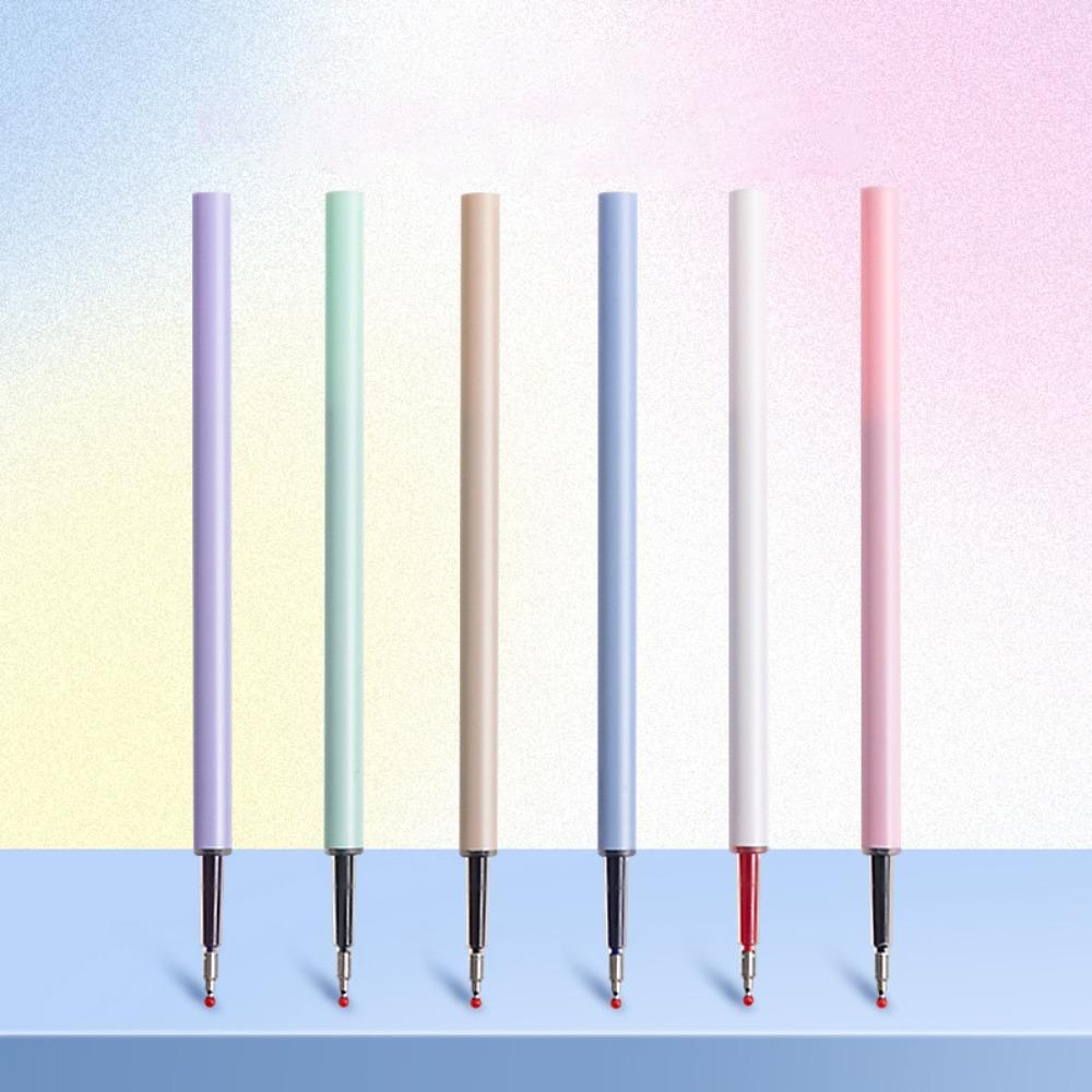 6Colors/Set Press Type Color Gel Pen Color Ink Macaron/Morandi/Retro Color Neutral Pen 0.5mm ST Tip Signing Pen Students Gift