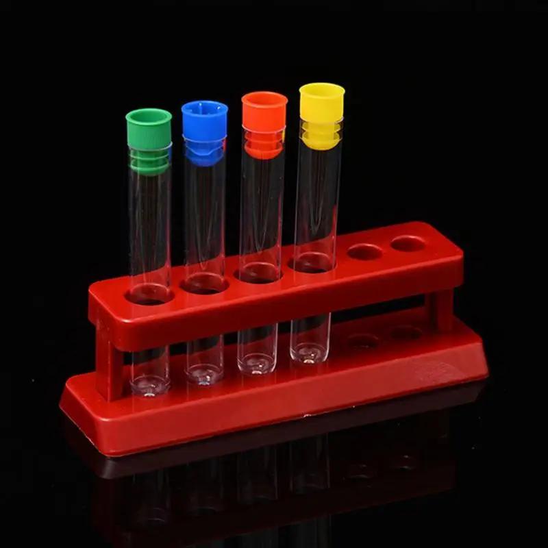 1 Collection Plastic Test Tube Rack 6 Holes Stand Lab Test Tube Stand Shelf Supply Auxiliary Teaching Equipment In School Laboratory