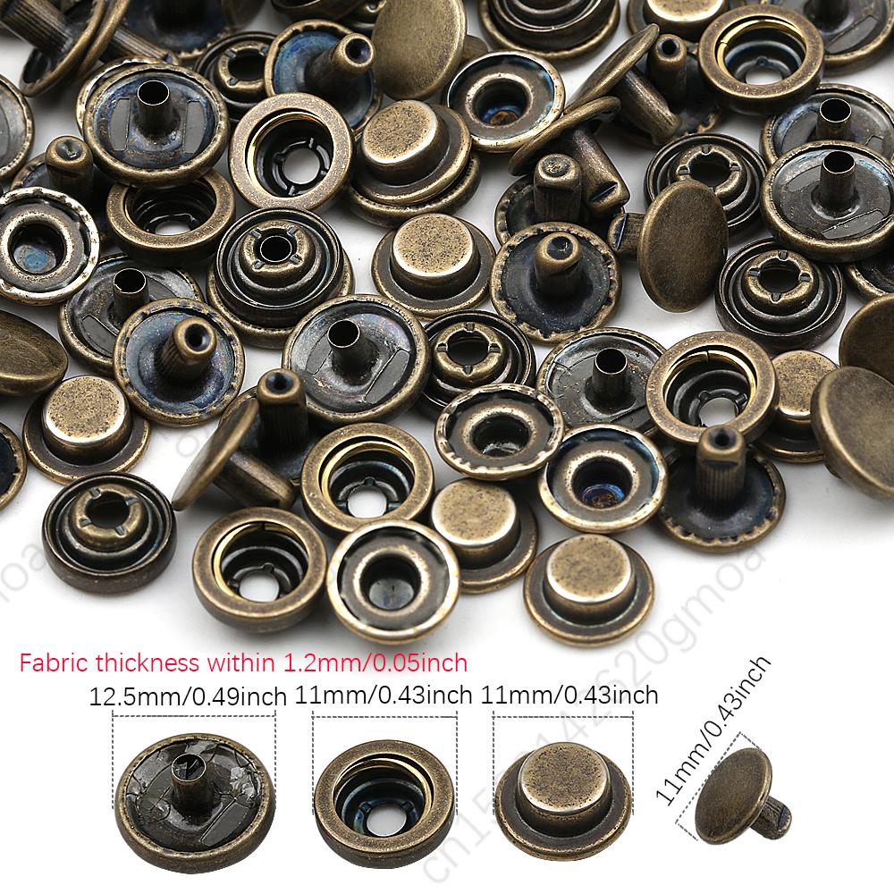 20Sets/Pack 10-15Mm Metal Snap Buttons Sewing Accessories Botones Snaps Button For Clothing Bags Leather Pressure Snap Fasteners