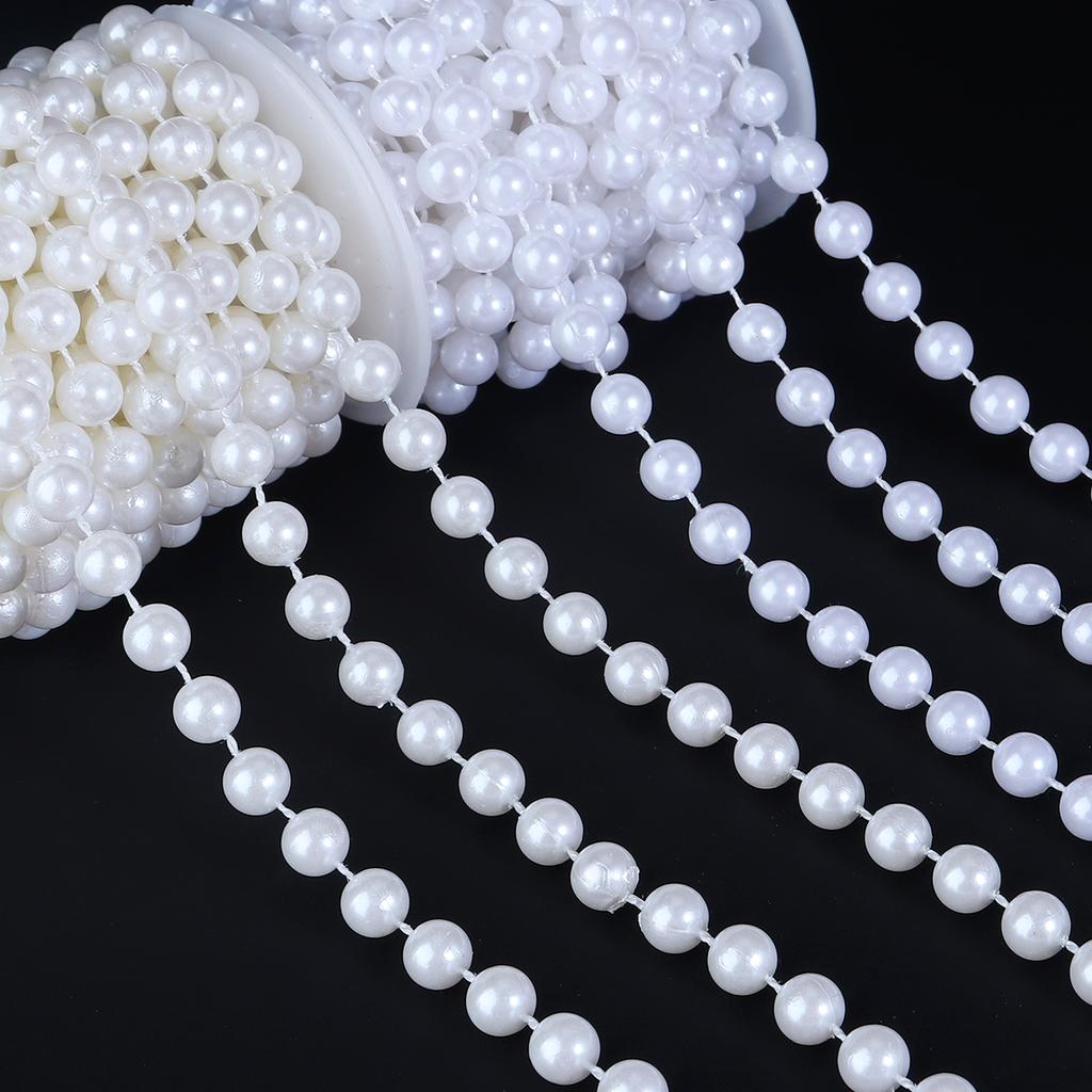 5Yards/Roll Imitation Pearl Beads Chains Round Beads String Line Chains For DIY Wedding Party Decor Jewelry Making Accessories