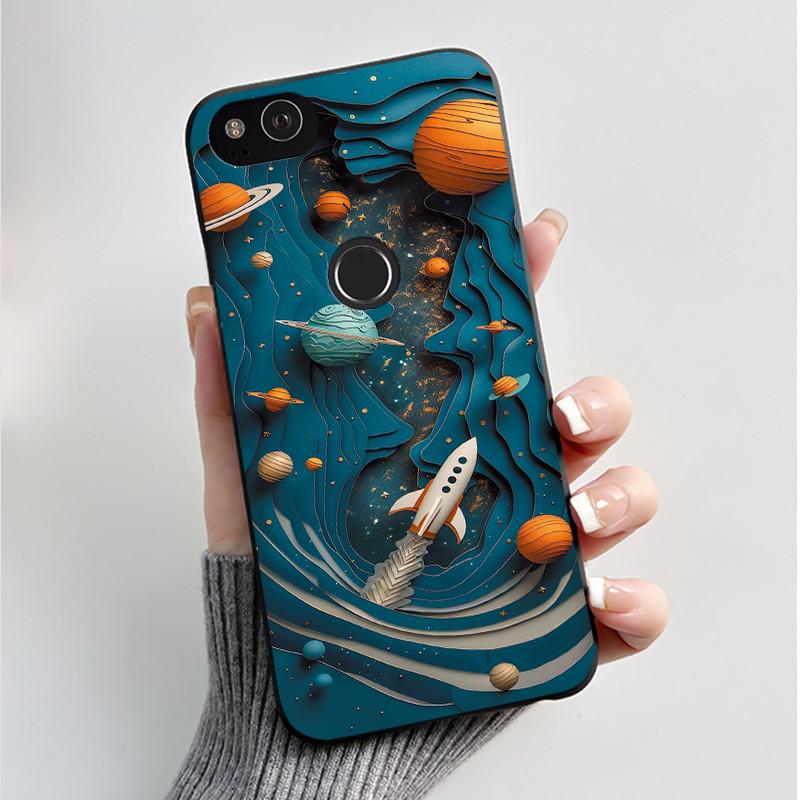 Für Google Pixel 2 Hülle Weicher Schwarzer Silikon-Stoßfänger Schmetterling Handyhülle für Googe Pixel2 2XL Pixel2XL 2 XL Hüllen Fundas Coque