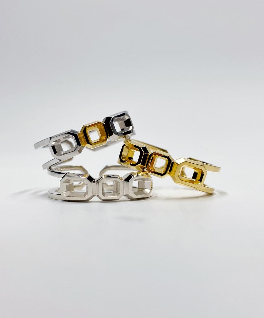Kudos Interlocking Triple Octagon Ring