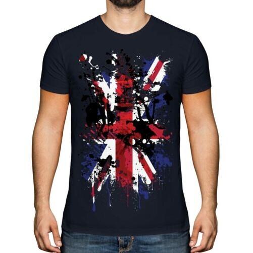 Union Jack Abstract Print T-Shirt Great Britain Flag UK Jersey