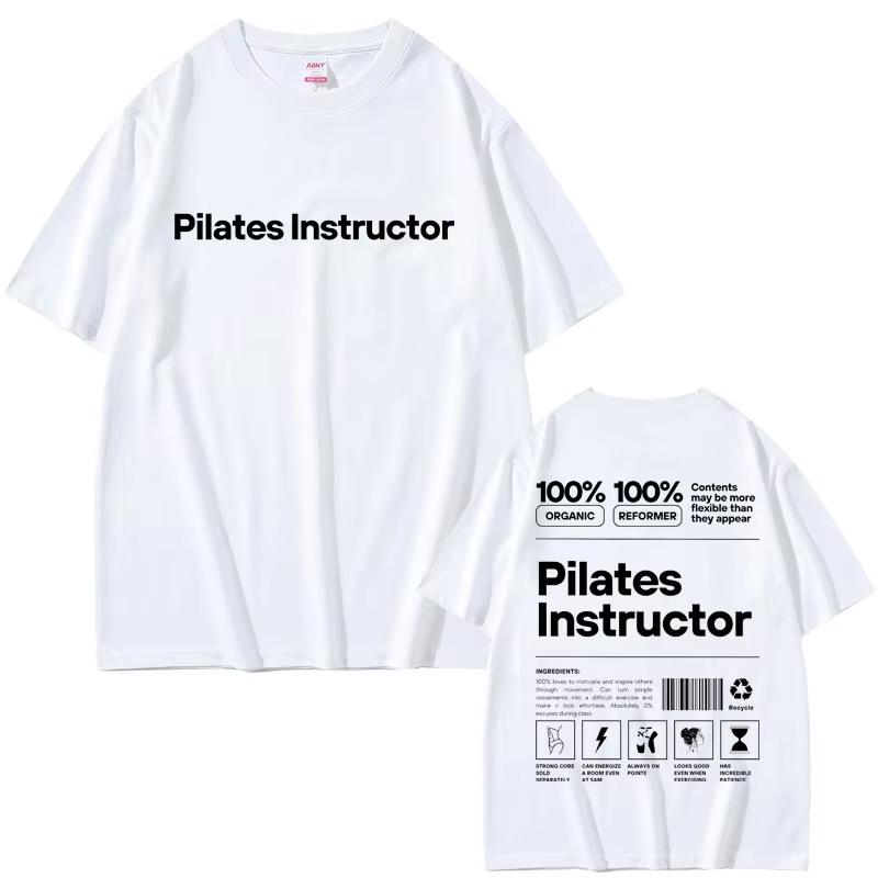 Pilates Instructor Graphic Tshirt Unisex Women Fitness Gym Loose Cotton Oversized Tshirt Unisexs Funny Workout Bodybuilding T Shirts