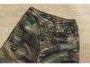 Shawn Yue Men's Loose Straight Camo Cotton Shorts - Elastic Waist, Casual Retro Design.