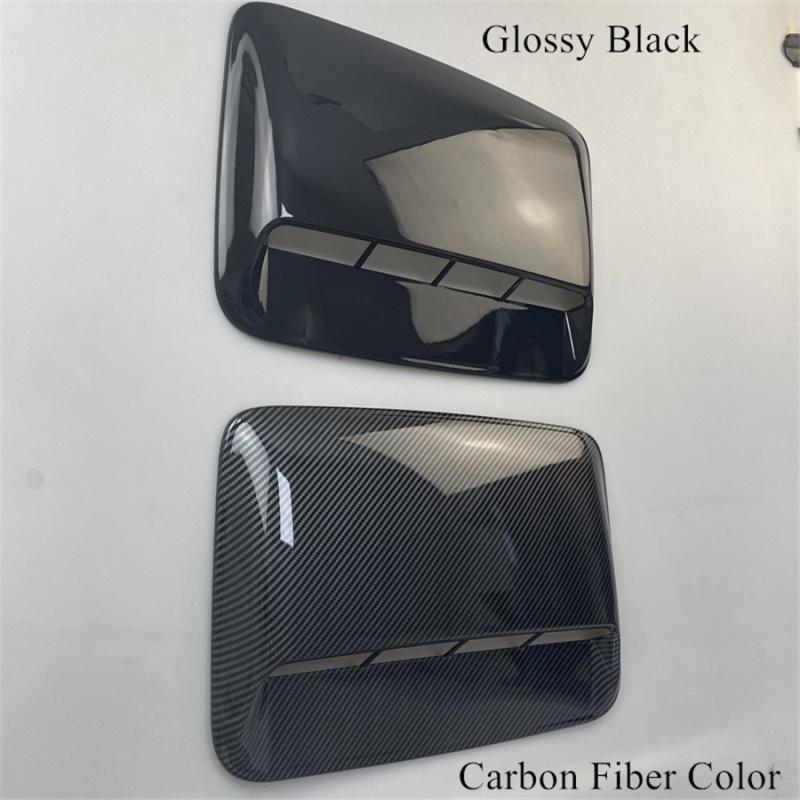 Glossy Carbon Fiber Look Car Air Flow Intake Hood Scoop Vent Bonnet Decor Cover