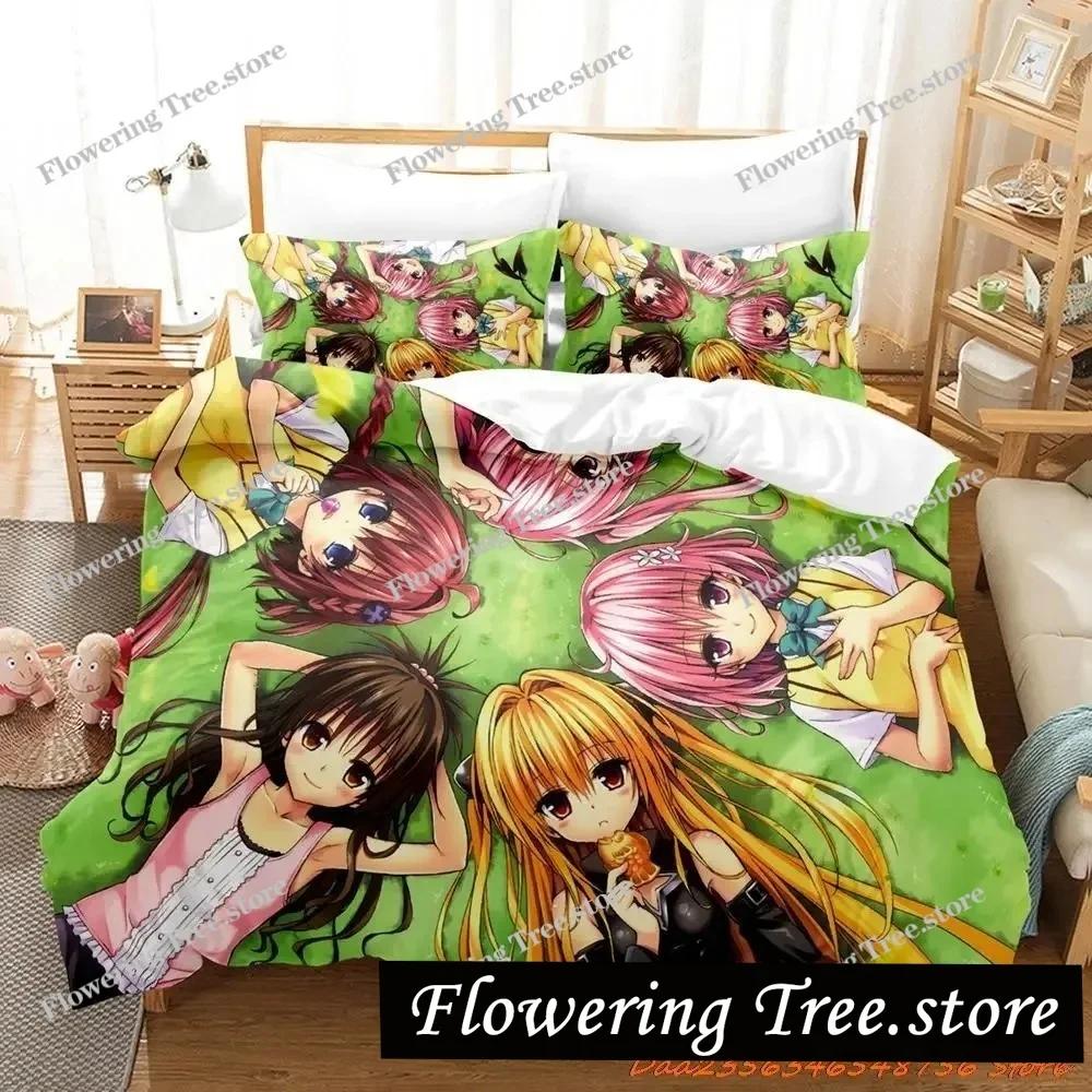 Постельное белье Love Ru Односпальное Полуторное Двуспальное Евро Размер Кинг-Сайз Комплект для Спальни Взрослого Ребенка Пододеяльник Комплекты 3D Печать Аниме Комплект Простыней