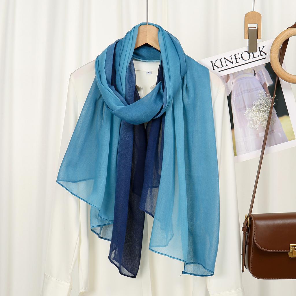 New Print Voile Silk Scarf Shawl Women Sunscreen Silk Scarf Turban Long Wrap Beach Travel Outdoor Accessories Trendy Headband