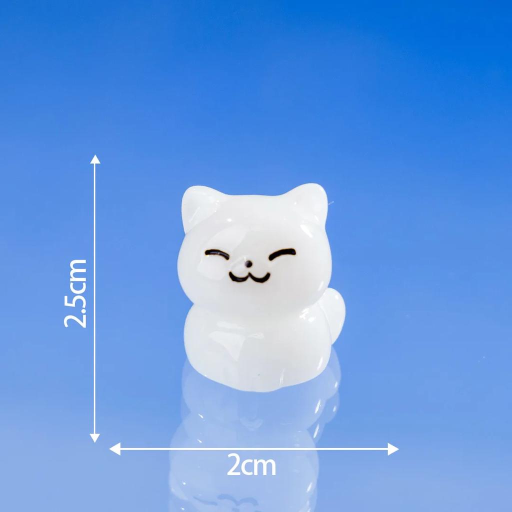 10 Colourful Lucky Kittens Glow In The Dark Mini Black Cats Home Decor Decorative Figurines Miniature Desk Decoration