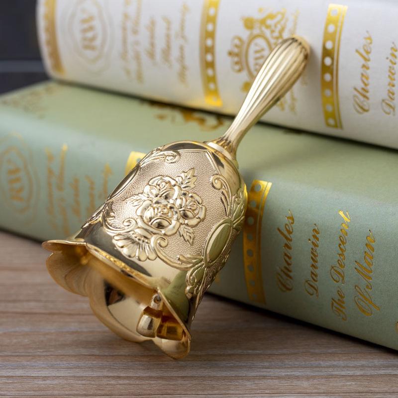 New Zinc Alloy Rose Bell Creative European Restaurant Bar Bell Vegetable Hand Table Bell (Gold,5.5x5.5x11.3CM) золотой