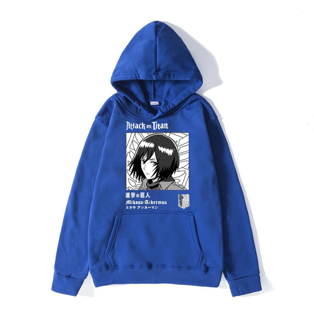 Anime Hoodies Attack On Giant Casual Top Cartoon Animation Plus Velvet Men Women Sweaters Attack Giant Hooded Jacket Sweater