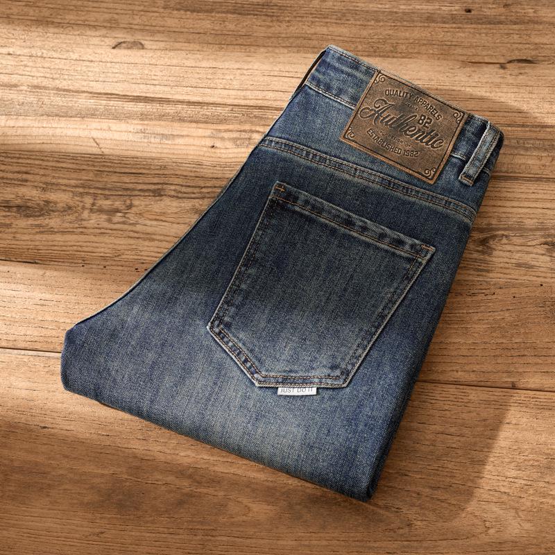 Men's Classic Retro Jeans - Stylish, Comfortable, All-Season Straight Pants for Spring and Autumn