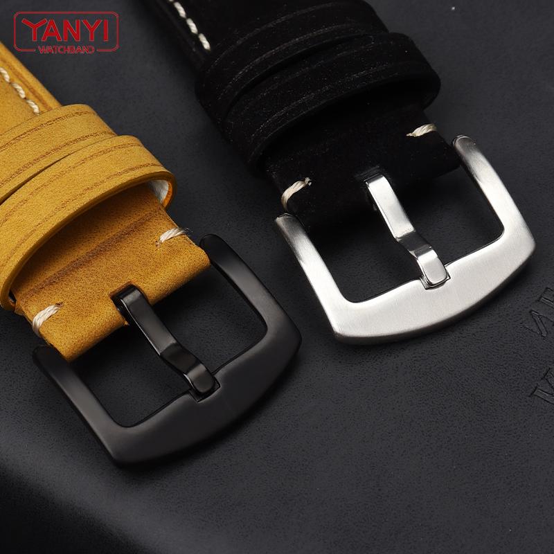 Top Layer Cowhide Leather Watch Band 24-16mm Handmade Crazy Horse Leather Watchband for Timex T49859|T2N720|T2p141 Watch Band