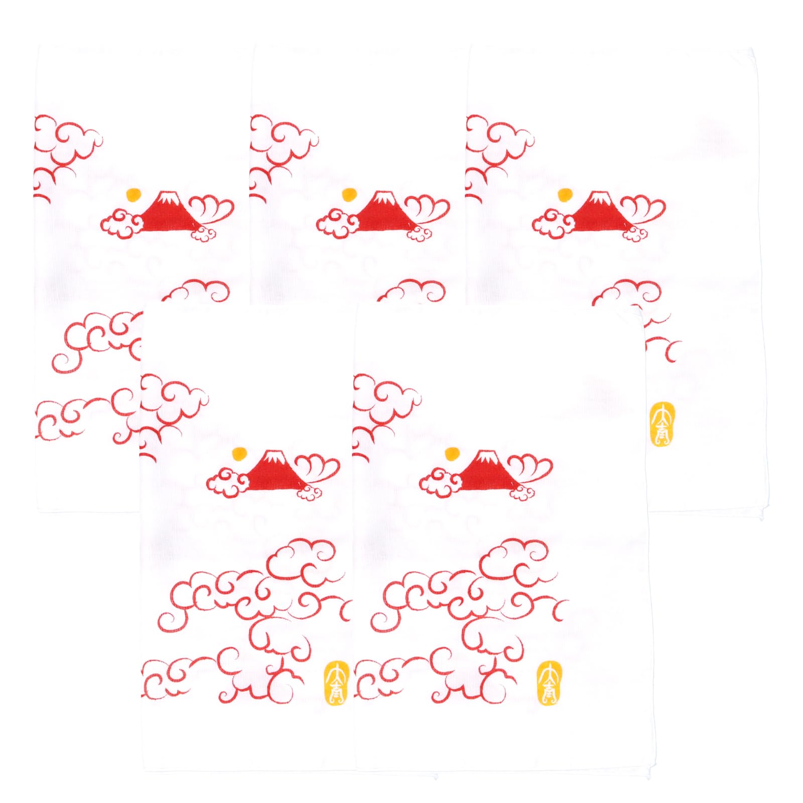 

Cluster Gauze Tenugui Hand Washed Smooth Face Sweat Baby Baby Sea of Clouds and Fuji Madder 34 x 88 Set of 5 Japanese-made (Tenugui Towels),