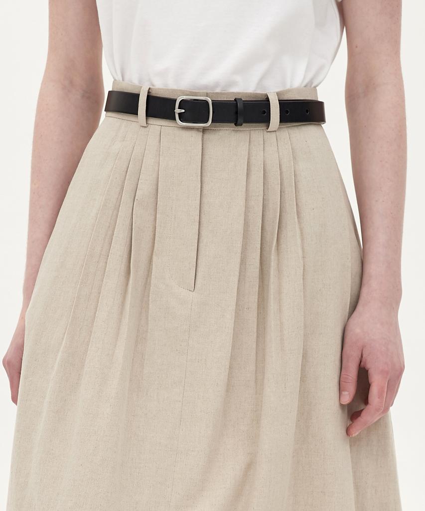 Jun By Jun K Linen 8-Pleat Skirt_Oatmeal