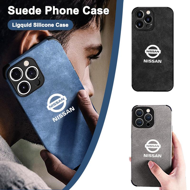 BQZTMO1 New Suede Phone Cover All-inclusive Protector Case For Nissan Logo for iPhone 11 12 13 14 15 16 17 Pro X XR XS Max Mini 7 8 Plus