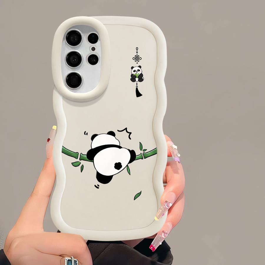 Cartoon Cute Panda Soft Phone Cover Case for Samsung Galaxy S21 S25 A26 S23 Plus S22 Ultra S20 FE A25 S24 A36 A54 A35 A34 A24
