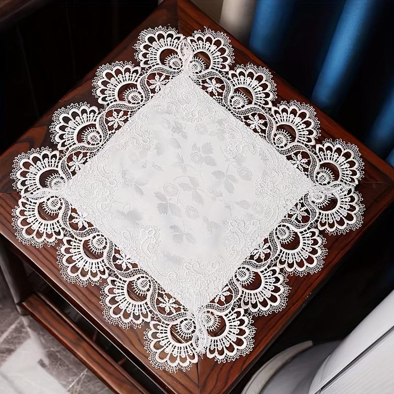 3 Size for Choice Embroidery Tablecloth Lace Floral Table Cover Mat Home Festival Table Cloth Cover Home Decoration