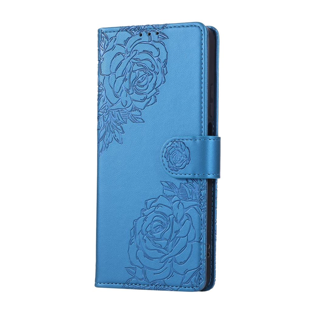 For Realme C33 4G/C33 2023 4G Case Rose Flower PU Leather Wallet Phone Cover with 3 Card Slots