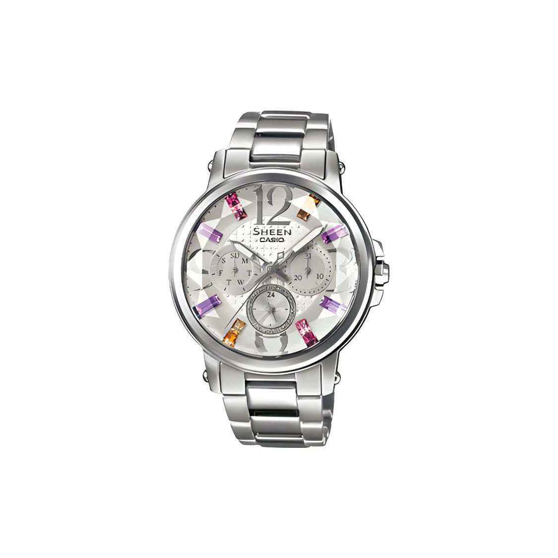 

Casio Sheen Quartz Watch Women watches Silver SHE-3035D-7A Silver Dial