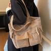 Korean Version of Casual Corduroy Underarm Bag Women's New Fashion Women's Shoulder Bag Ins Literary Large-capacity Tote Bag