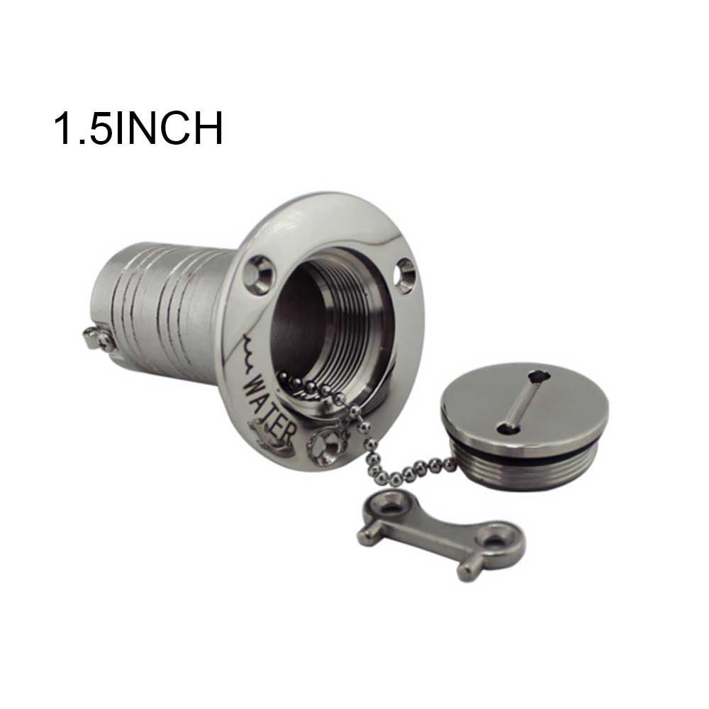 Marine Boat Hardware Deck Filler 38/50mm 316 Stainless Steel Key Cap Filler Water Waste Diesel Gas Fuel Deck Filler 1.5 and 2 1.5inch-water