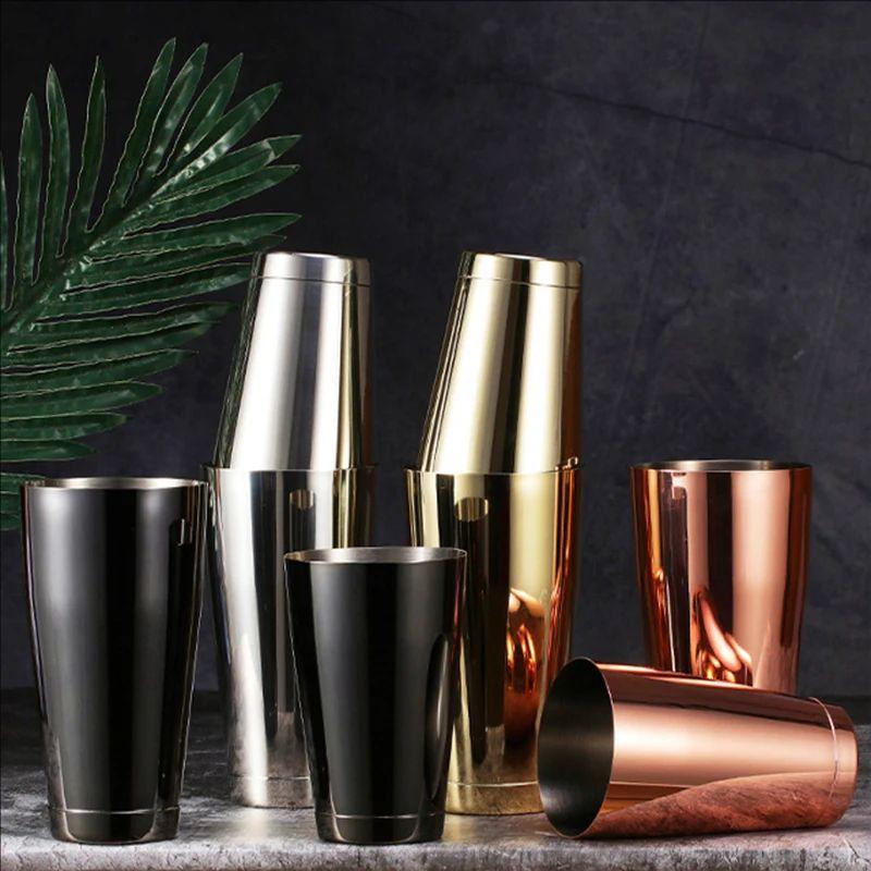 2-Piece Stainless Steel Cocktail Shaker Set 750/550Ml Capacity Bartender Mixer Drink Making Bar Tools