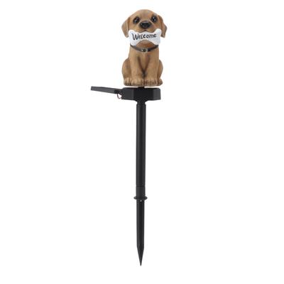 Solar Light Cartoon Welcome Sign Dog Lawn Lights Patio Outdoor Garden Decorative Landscape Lights
