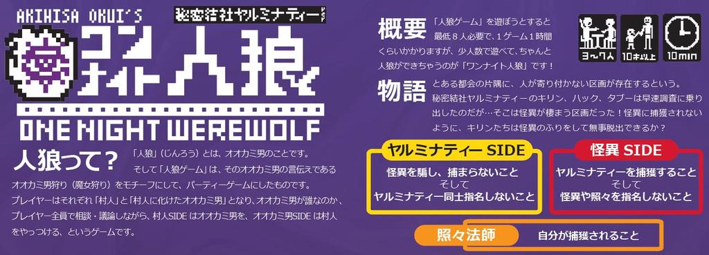 KADOKAWA One Night Werewolf Secret Society Yarminati ages 10 and Board Game ver. (3-7 players, 5-10 minutes, up)