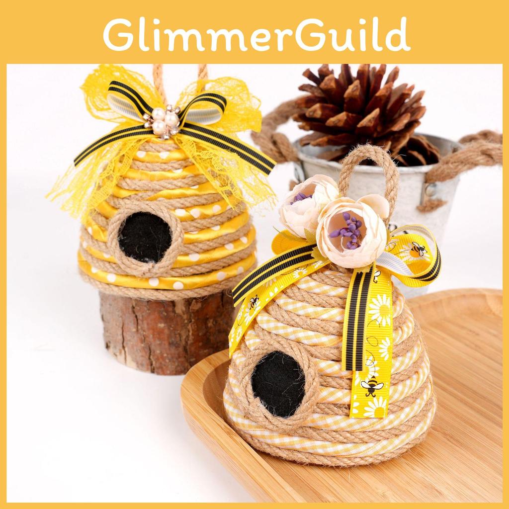 Bee Skep Honeycomb Festive Decor In Jute Material For Celebrations And Parties