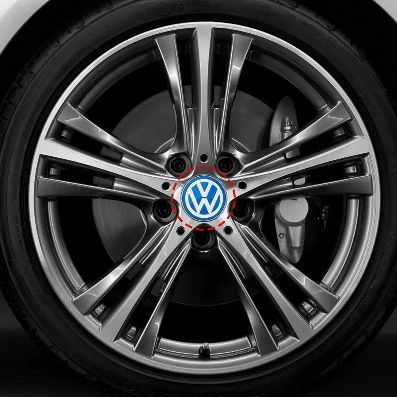 For VW 4PCS 60MM Car Wheel Center Caps Hub Covers Badge for Volkswagen VW Polo Golf-4 5 6 7 MK5 CC Tiguan Passat MK6 MK7 Vehicle Access