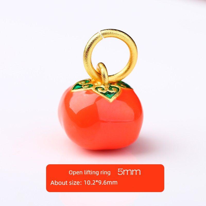 

Alluvial Gold Persimmon Pendant DIY Lucky Beads Accessories All the Best Good Thing Continuous Bracelet Necklace Carrying Strap Beads Accessories Persimmon Ruyi Pendant