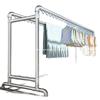 Windproof Outdoor Galvanized Steel Clothes Drying Rack with Thickened Pipes for Balcony