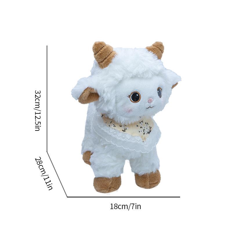 30cm Cute Cloud Sheep Plushie, Sitting Zodiac Sheep Stuffed Doll, Soft Fluffy Sheep Toy for Home Decor Birthday Gift