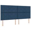 Box Spring Bed with Mattress and Headboard Blue 200 x 200 cm Fabric