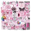 50 folhas de adesivos de conscientização sobre o câncer de mama, adesivos de fita rosa, espalham esperança, suporte, acessórios decorativos para carros