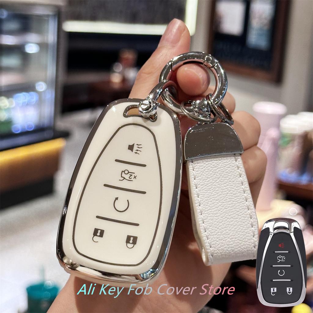 Key Fob Cover with Keychain Lanyard for Chevy Malibu Camaro Blazer Cruze Sonic Volt Equinox Spark Remote Key Vehicle Accessories