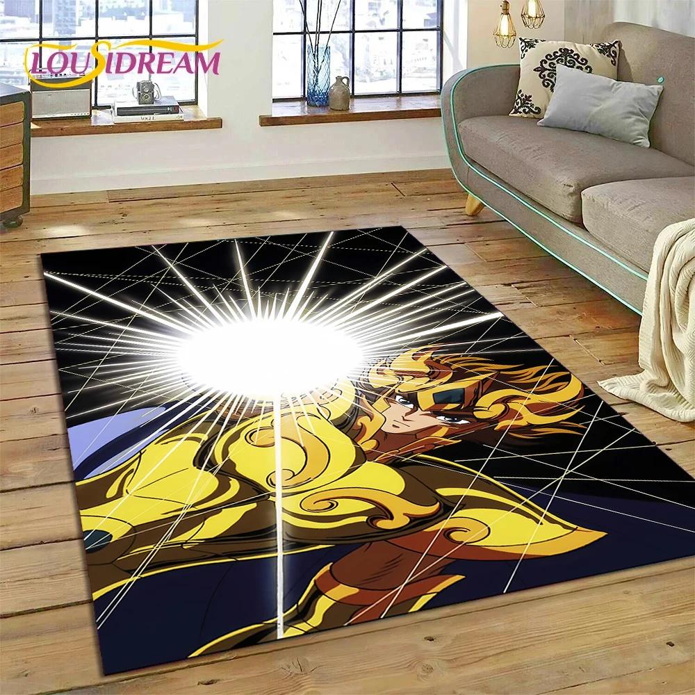 Cartoon Saint Seiya 3D Retro Anime Carpet Rug for Bedroom Living Room Home Sofa Decoration,Children Game Large Decor Floor Mat