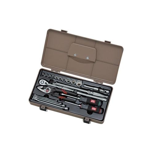 Kyoto Tool (KTC) 9.5 sq. 22-Piece Single-Opening Plastic Hard Case Tool Set, SK3220P