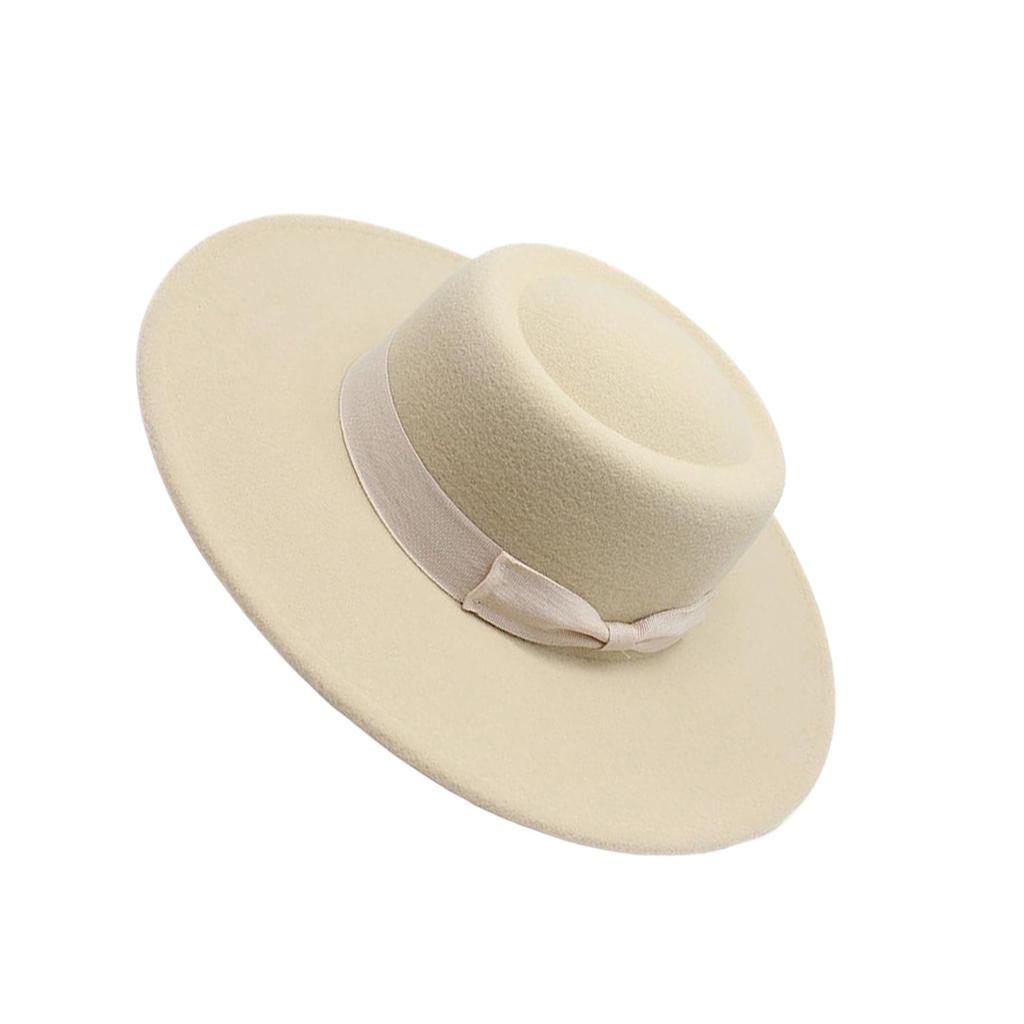 8.5CM Big Wide Brim Fedora Hat – Classic British Style, Women’s Fashion Felt Hat for Autumn Winter (Church/Wedding/Jazz)