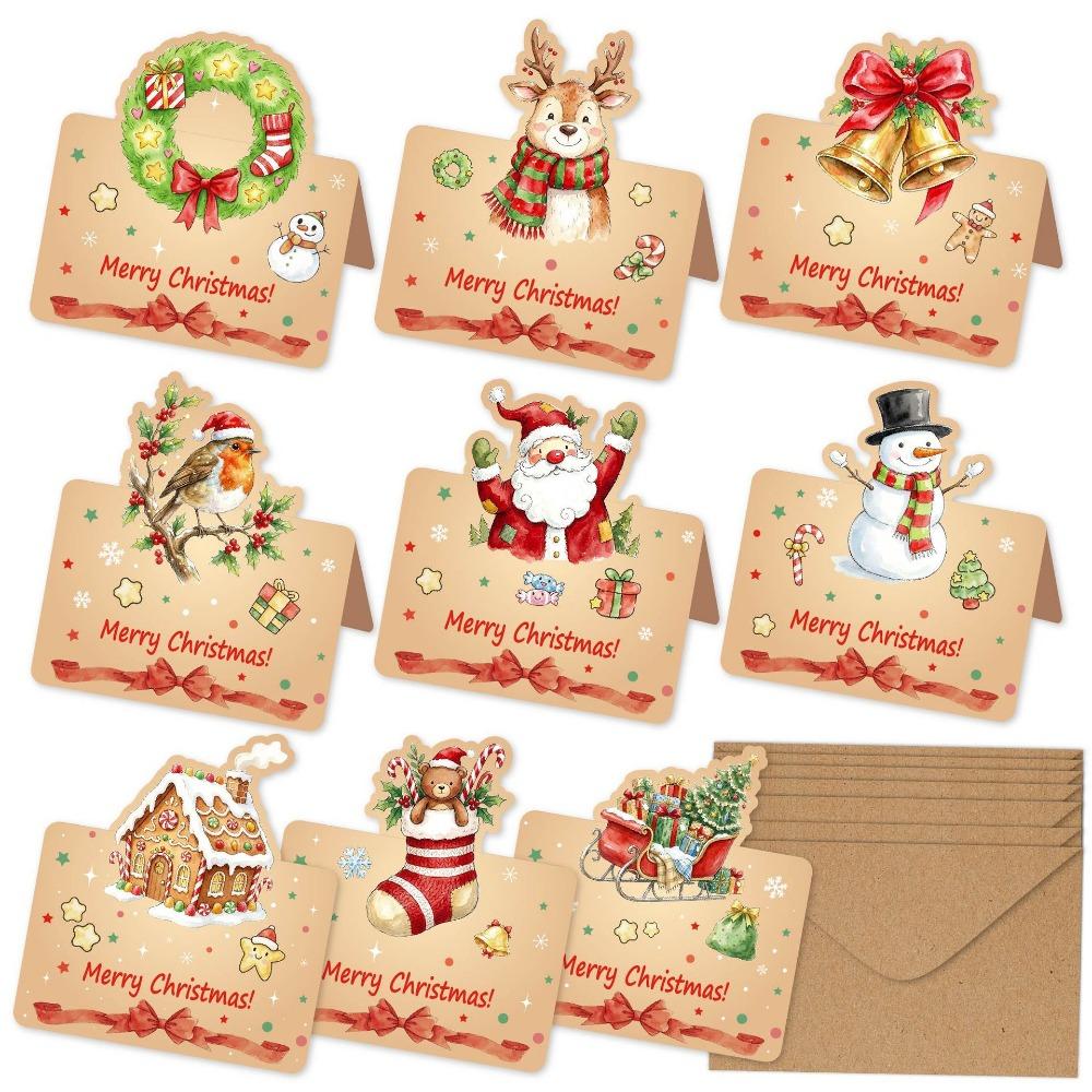 3D Christmas Greeting Cards Multicolor Handwritten Cards Holiday Decor Cards Holiday Decor