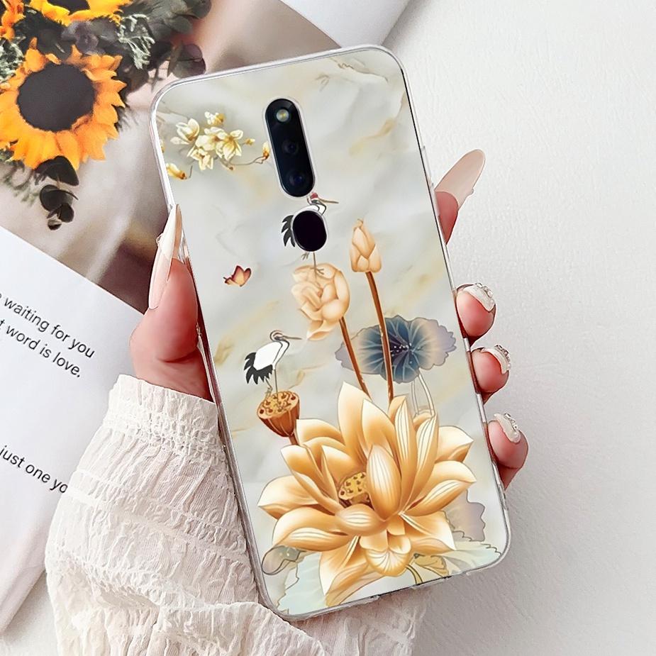 For Oppo F11 Case CPH1913 CPH1911 Colorful Flowers Painted Cover Soft Silicone Phone Case For Oppo F11 Pro F 11 OppoF11 Pro Bags